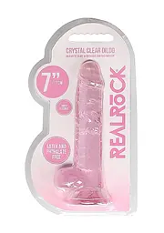 Реалістичний фалоімітатор RealRock With Balls 7" 19 см рожевий - мініатюра 2