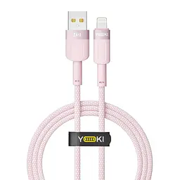 Кабель для заряджання та обміну даними USB Yoki YK-ST41 STYLE Series USB/Lightning 12W 2.4A/5V 1.2 м Рожевий