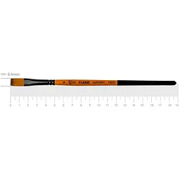 Пензель синтетика плоска FLAME 1368F №4 коротка ручка Rosa