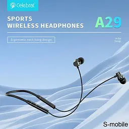 Бездротові навушники Celebrat A29 Bluetooth з потиличною дугою чорні - мініатюра 3