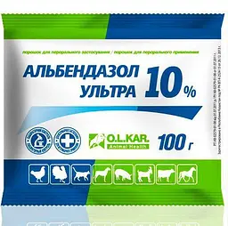 Альбендазол Ультра 10% порошок, 100 г, ТМ O.L.KAR