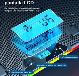 Охолоджувальна підставка для ноутбука до 21 дюймів Ice Coorel K-15D 15 fans RGB - мініатюра 7