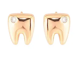 Сережки Xuping Позолота 18K пусети "Зуби з цирконієм" (258874)