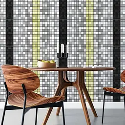 Самоклеюча алюмінієва плитка Sticker Wall 300х300х3мм Срібна із чорним мозаїка SW-00001825 - мініатюра 6