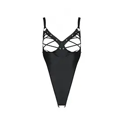 Боді з екошкіри Passion CELIN BODY L/XL, black, з доступом, відкритий - мініатюра 5