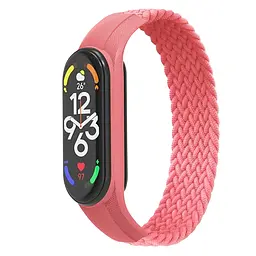 Ремінець для Xiaomi Mi Band 7/6/5/4, Braided Solo Loop, рожевий, розмір S, нейлоновий плетений браслет, еластичний змінний ремінець для фітнес-трекера з надійним кріпленням, ArmorStandart (ARM59181)
