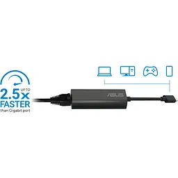 Мережевий адаптер Asus USB-C2500 v2, 1x2.5GE, USB3.2 - мініатюра 2