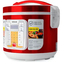 Мультиварка Vegas VMC9090R 900Вт червона (VMC9090R) - мініатюра 2