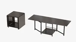 Стіл журнальний трансформер Куб Комбо Ferrum-decor 540x532x500 Чорний метал ДСП Венге Магія 16 мм (FRD-105313) - мініатюра 9