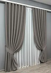 Комплект штор VR-Textil Midnight блэкаут 2 шт 100x295 см серый (1228ш) - миниатюра 3