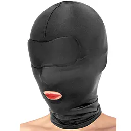 BDSM-маска Fetish Tentation Open Mouth Hood чорний - мініатюра 3