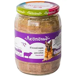 Вологий корм Леопольд м'ясний з ягням для собак 670 г