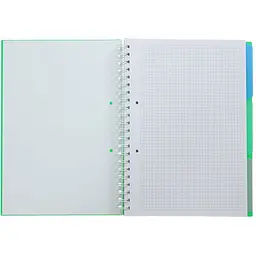 Зошит на пружині Buromax Bright А4 (210x297) 120 аркушів 3 розділювачі зелений (BM.24345912-04) - мініатюра 2