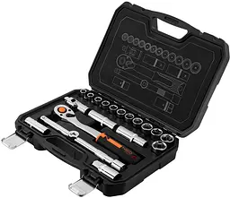 Neo Tools Набір інструментів, Набір торцевих головок, 20шт, 1/2", тріскачка 90 зубців, CrV, кейс - мініатюра 4