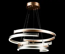 Люстра стельова LED Splendid Ray L8503/600+400/2, 180W, сірий/золото, сучасний стиль з пультом та димером - мініатюра 4