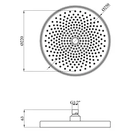 Лійка для верхнього душу Kroner Element 2801562915Z-3801 (CV036157) - мініатюра 3