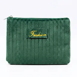 Косметичка жіноча плюшева Beauty LUXURY 21.5 см х 14 см WB-4011, Зелена