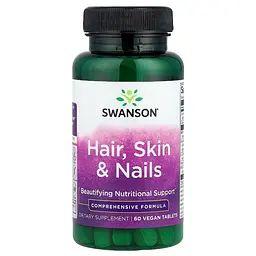 Амінокислота Hair, Skin & Nails, 60 таблеток Swanson vit0004046 - мініатюра 1