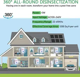 Ультразвуковий відлякувач шкідників Pest Repeller Ultrasonic Pest Repeller, 6 шт - мініатюра 4