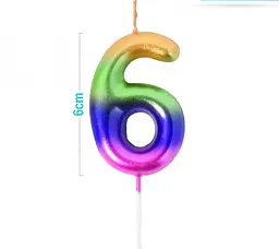 Свічка градієнт 6 см цифра 6