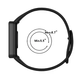 Силіконовий ремінець Primo для фітнес браслета Xiaomi Redmi Smart Band Pro (M2101B1/BHR5501GL) Black - мініатюра 5