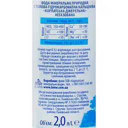 Вода мінеральна Карпатська Джерельна негазована 2 л (369071) - мініатюра 5