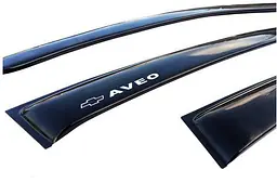 Дефлектори вікон вітровики Chevrolet Aveo T250 2006-2012 Седан Скотч 3M Voron Glass - мініатюра 4