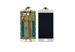 Дисплей для Meizu M5s з білим тачскрином і корпусною рамкою