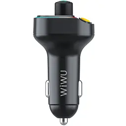 АЗП FM модулятор WIWU QC031 MP3 Car PD20W+QC3.0 2USB-A/1C Black - мініатюра 8