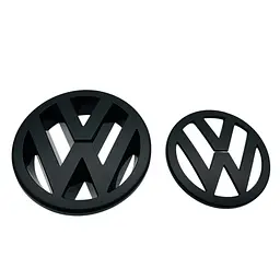 Емблема передня+задня Volkswagen Golf V (GTI) чорна матова (d=125 мм+110 мм) пластик