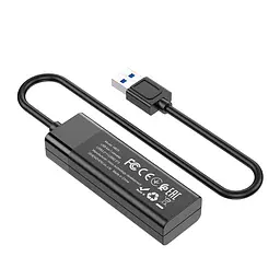 Hub-адаптер Hoco Usb Easy mix 4-in-1 converter HB25 Usb3.0+3xUsb2.0 - мініатюра 4