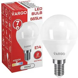 Лампа світлодіодна VARGO 7W E14 G45 4000K 220V (V-111141)