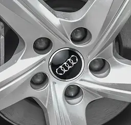 Ковпачки колеса на литі диски Audi D=69 мм посадковий D=60 мм об'ємний логотип Хром Чорні 1 шт - мініатюра 2