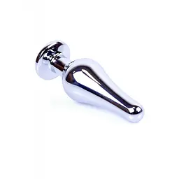 Анальна пробка з кристалом B-Series Jewellery Silver Butt Plug Purple, 9,3х3 см, фіолетовий - мініатюра 2