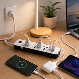 Подовжувач мережний розвиваючий AND WL-7 / Подовжувач з USB портами / Мережевий фільтр на 3 розетки, (2хUSB+Type-C), 2м - мініатюра 4