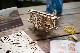 Механічний 3D Пазл Ukrainian Gears Міні-біплан, 84 елементи (70159) - мініатюра 8