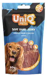 Ласощі для собак UniQ PETS М'яке в'ялене качине м'ясо, 80 г