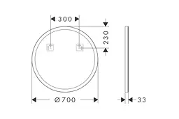 Дзеркало Hansgrohe Xarita Lite S 700 з круговим LED світильником matt white 54966700 - мініатюра 7