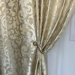 Штори жаккард "Вензель" бежеві 150х270 см, 2шт, тасьма ALBO pbe0052935 - мініатюра 6