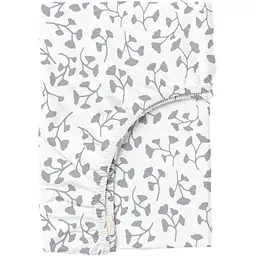 Простирадло Cosas на резинці в дитяче ліжечко 60х120 floret cs8, срібло (FoliageMiniGreyWhite_120)