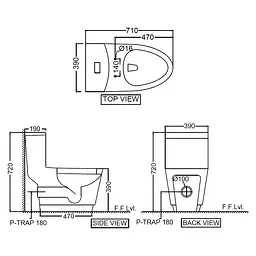 Унітаз-компакт Jaquar Vignette Prime Rimless VGS-WHT-81853P180UF з кришкою Soft Close, Білий - мініатюра 2
