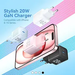 Зарядний пристрій 1xUSB-C 20W GaN + USB-C cable М-М White Vention (TZ-FEPW0-EU-01) - мініатюра 7