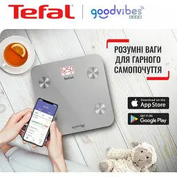 Ваги підлогові Tefal Goodvibes Life Bluetooth 160 кг AAAx3 в комплекті скло сірі - мініатюра 11