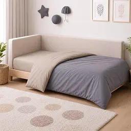 Дитяча постільна білизна MIRSON JUNIOR фланель Cappuchino/Ash grey 150х220см (2200012801901) - мініатюра 9