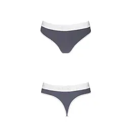 Спортивні трусики-стрінги Passion PS007 PANTIES S, dark grey - мініатюра 4