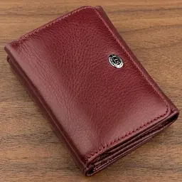Компактний жіночий гаманець на кнопці ST Leather 18885 темно-червоний
