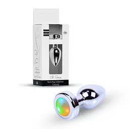 Анальна пробка - Jewellery Silver Plug Disco Flashlight - мініатюра 1