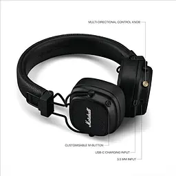 Навушники Marshall Major V Black Original (Підтримка офіційного додатку)(1006832) - мініатюра 3