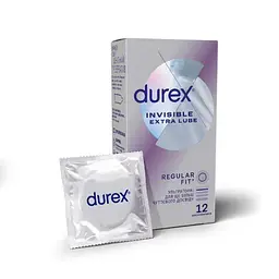 Презервативи найтонші з додатковою змазкою Durex Invisible Extra Lube 12 шт.