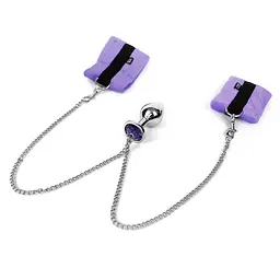 Наручники з металевою анальною пробкою Art of Sex Handcuffs with Metal Anal Plug, M, Purple Art of Sex SO6183 92994 - мініатюра 3